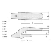 BDI Wear Parts 1 Pack 552X156 Blue Weld On Adapter for X156 Hensley Style Bucket Teeth