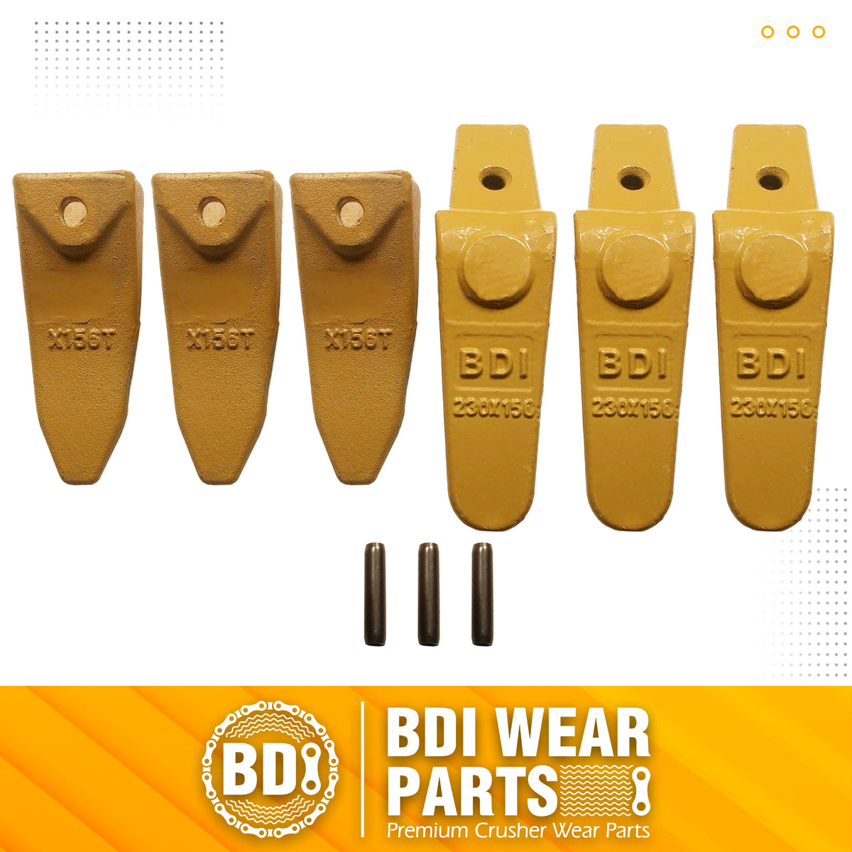 BDI Wear Parts Assembly 230X156 Backhoe Shank / X156T Bucket Teeth / P