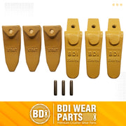BDI Wear Parts Assembly 230X156 Backhoe Shank / X156T Bucket Teeth / P156 Flex Pin Bobcat Skid Steer Caterpillar Style for Mini Excavator - 3 Set