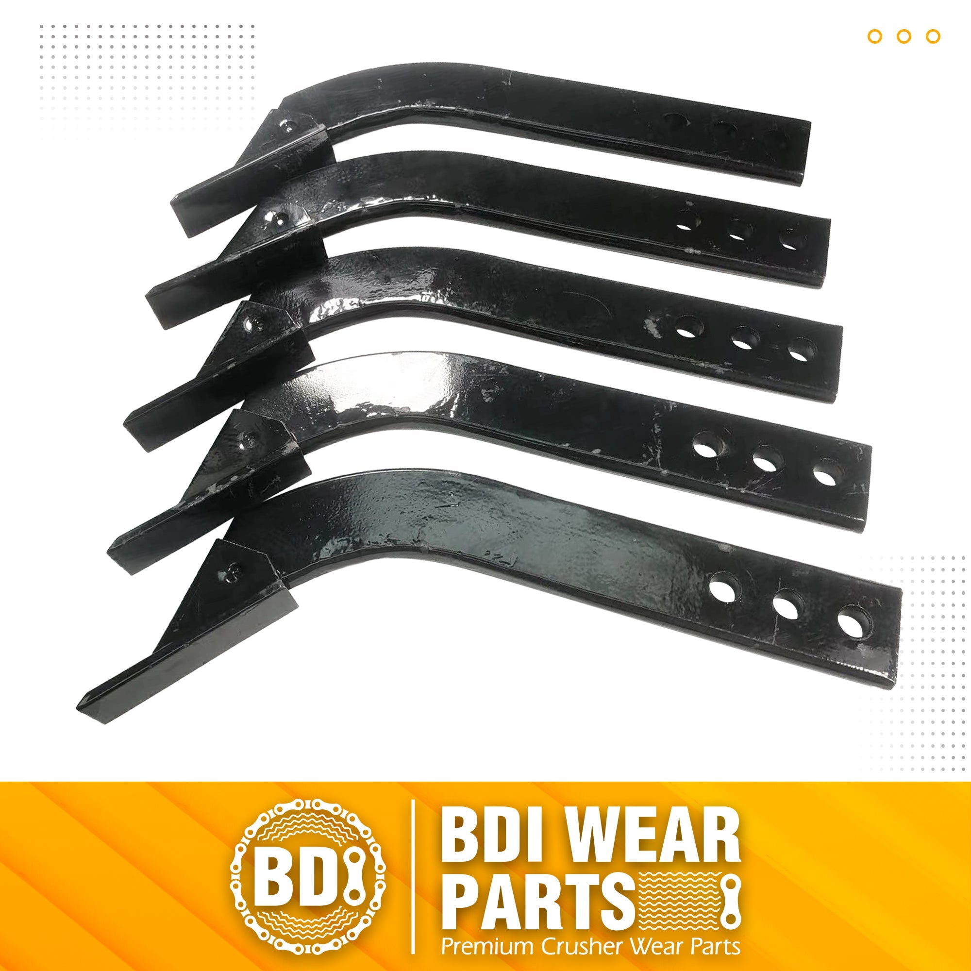 BDI Wear Parts Box Blade Ripper Shank, 17" Box Blade Ripper Teeth with Adjustable 3 Holes Shanks, Rippers/Scarifier Tooth for Replacement, Tilling, Digging - 5 PK