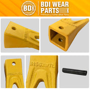 BDI Wear Parts X156WTL Twin Tiger Hensley Style Bucket Teeth with P156 Flex Pins - 10 Pack