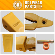 BDI Wear Parts Assembly Adapter 119-3204 Bolt On Shank / 1U3202 Excavator Bucket Teeth/Pins 8E6208 Retainers 8E6209, Caterpillar Bucket Tooth J200 Series - 8 Set