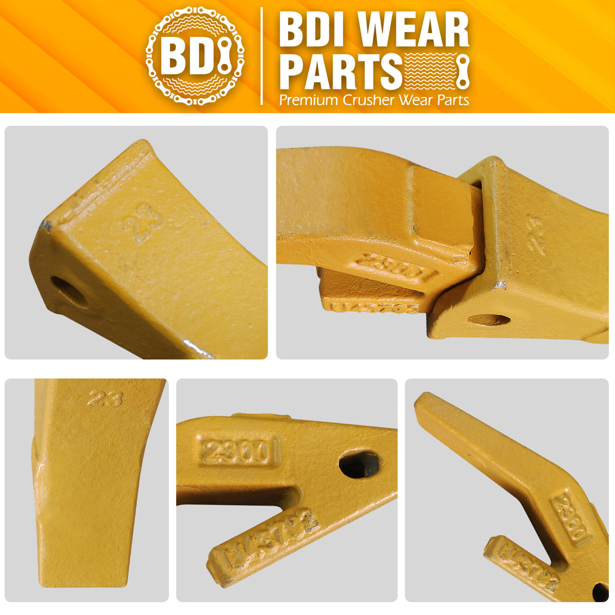 BDI Wear Parts Assembly U43792 Bucket Tooth Adapter +23 230 Bucket Tee