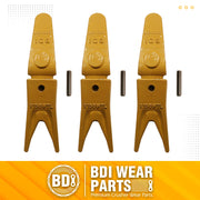 BDI Wear Parts Assembly 230X156 Backhoe Shank / X156WTL Bucket Teeth / P156 Roll Pins Bobcat Skid Steer Caterpillar Style for Mini Excavator - 3 Set