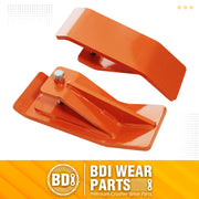 1PCS Tractor Bucket Protector Heavy Duty Steel Snow Plow Attachments Skid Edge Protector Turf Tamer Skid Protector with Lock Nuts and Bolts - Orange