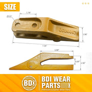 BDI Wear Parts 6684447 Trenching Bucket Teeth, Bobcat Style Skid Steer Backhoe Bolt On Tooth Unitooth - 7PK