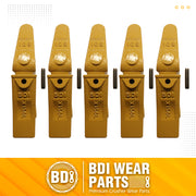 BDI Wear Parts Assembly 230X156 Backhoe Shank / X156L Bucket Teeth / P156 Flex Pin Bobcat Skid Steer Caterpillar Style for Mini Excavator - 5 Set