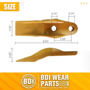 BDI Wear Parts 132-4720 1324720 Bucket Teeth for Caterpillar Aftermarket Teeth fit Skidsteer CAT Loaders Excavators w/Bolts and Nuts - 9PK