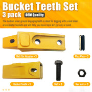BDI Wear Parts 6737322Y, Assembly Bobcat Style Bucket Teeth 6737325 / Adapter 6737324 / Flex Pin 6737326/ Bolt and Nut (3 Set)