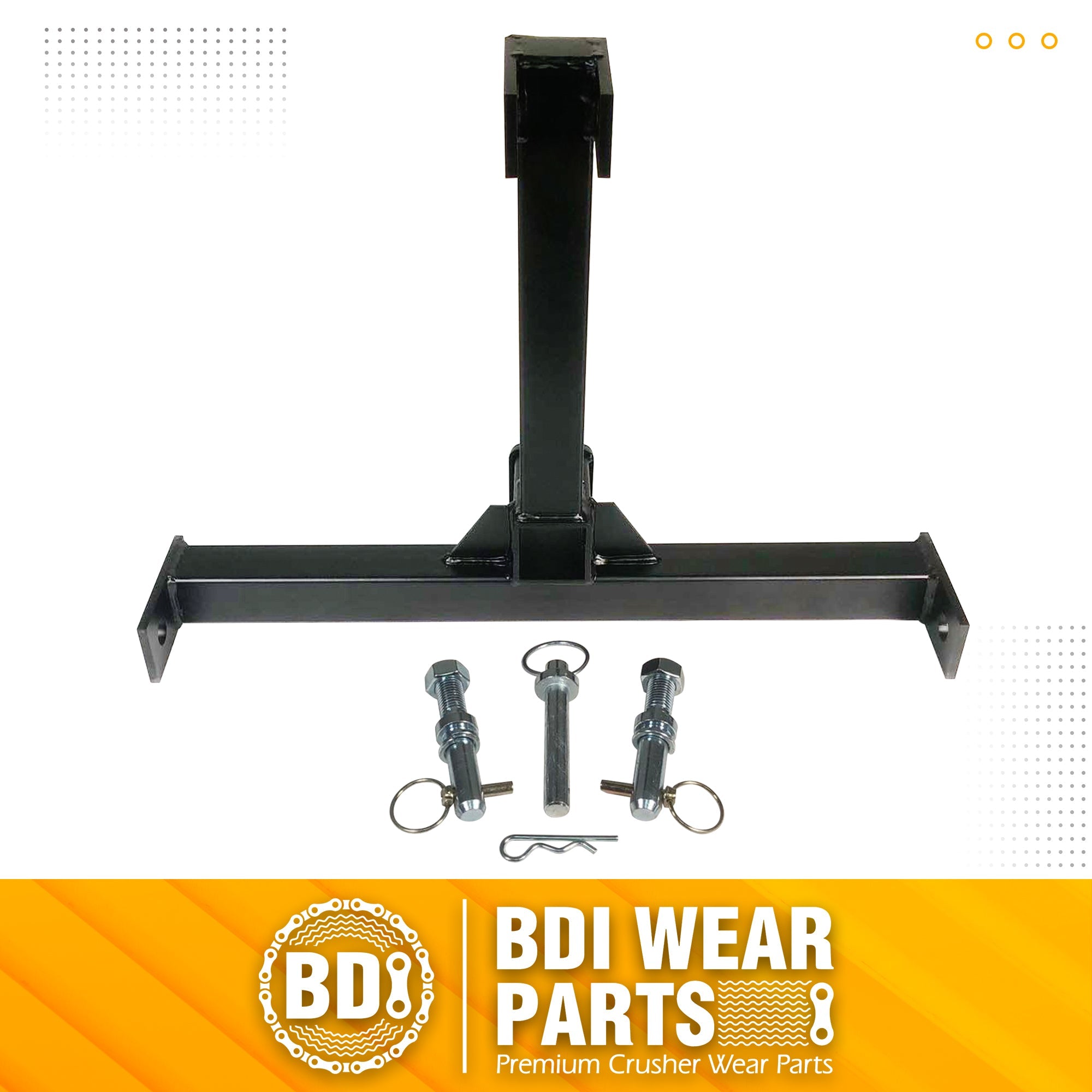 BDI Wear Parts 3 Point Trailer Hitch with 2" Receiver for Category 1 Tow Tractors Gooseneck Drawbar Adapter, Heavy Duty Black Standard Towing Hitch Attachment