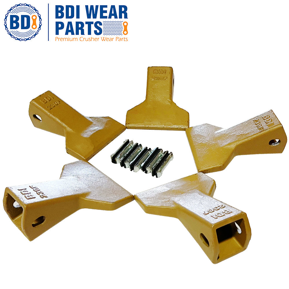 BDI Wear Parts 23 230 Series 230F Bucket Teeth Replacement Teeth for Bobcat Bucket Tooth with 23p Flex Pin for Hensley Excavator - 10 Pack