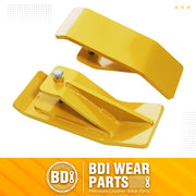 1PCS Tractor Bucket Protector Heavy Duty Steel Snow Plow Attachments Skid Edge Protector Turf Tamer Skid Protector with Lock Nuts and Bolts - Yellow