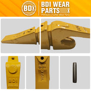 BDI Wear Parts Assembly 230X156 Backhoe Shank / X156WTL Bucket Teeth / P156 Roll Pins Bobcat Skid Steer Caterpillar Style for Mini Excavator - 8 Set