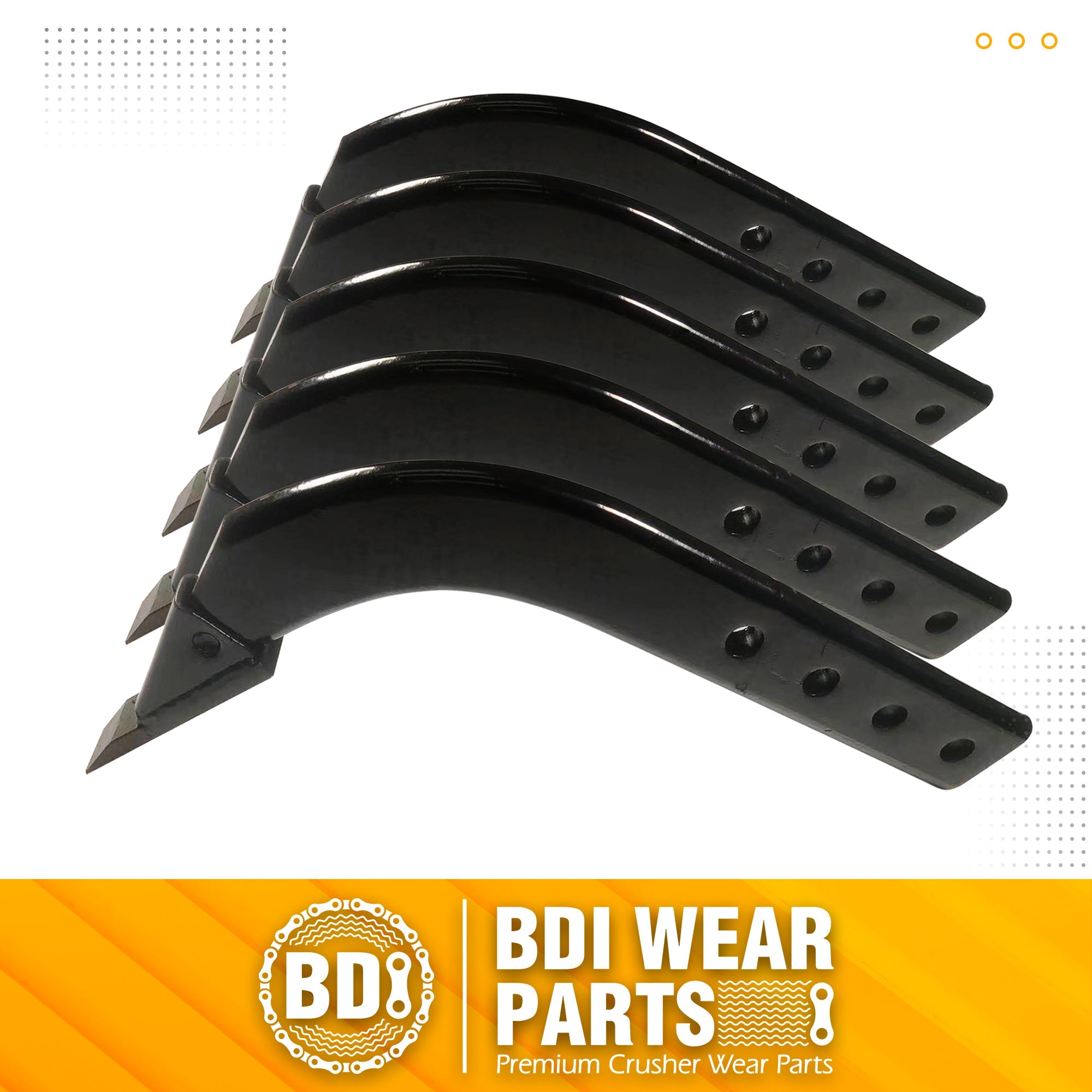 BDI Wear Parts Box Blade Ripper Shank, 18" Box Blade Ripper Teeth with Adjustable 4 Holes Shanks, Rippers/Scarifier Tooth for Replacement, Tilling, Digging - 5 PK