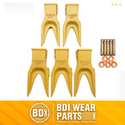BDI Wear Parts 1U3202WTL Hensley Style Bucket Teeth for Excavator Buckets Caterpillars Tractor Backhoe Bucket Teeth for Skid Steer (5 Pack)