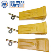 BDI Wear Parts 3 Pack 1U3302 Caterpillar Style J300 General Purpose Dirt Excavator Bucket Teeth Long Tip with Pins and Retainers