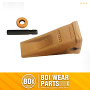 6Y3222 Caterpillar Bucket Teeth with Pins and Retainer Clips, CAT Style 6Y-3222 Long Tip J225 Replacement Dirt Tooth for Excavator - 1PK