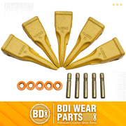 BDI Wear Parts 1U3252TL Backhoe Bucket Teeth (5 Pack) Caterpillars J250 with Pins for Mini Excavator Buckets