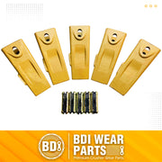 BDI Wear Parts 6737325 Bobcat Style Dirt Digging Bucket Teeth for Skid Steer and Mini Excavator Bucket Tooth with 6737326 Flexpins - 10 Pack