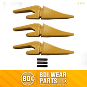 BDI Wear Parts Assembly 230X156 Backhoe Shank / X156L Bucket Teeth / P156 Flex Pin Bobcat Skid Steer Caterpillar Style for Mini Excavator - 3 Set
