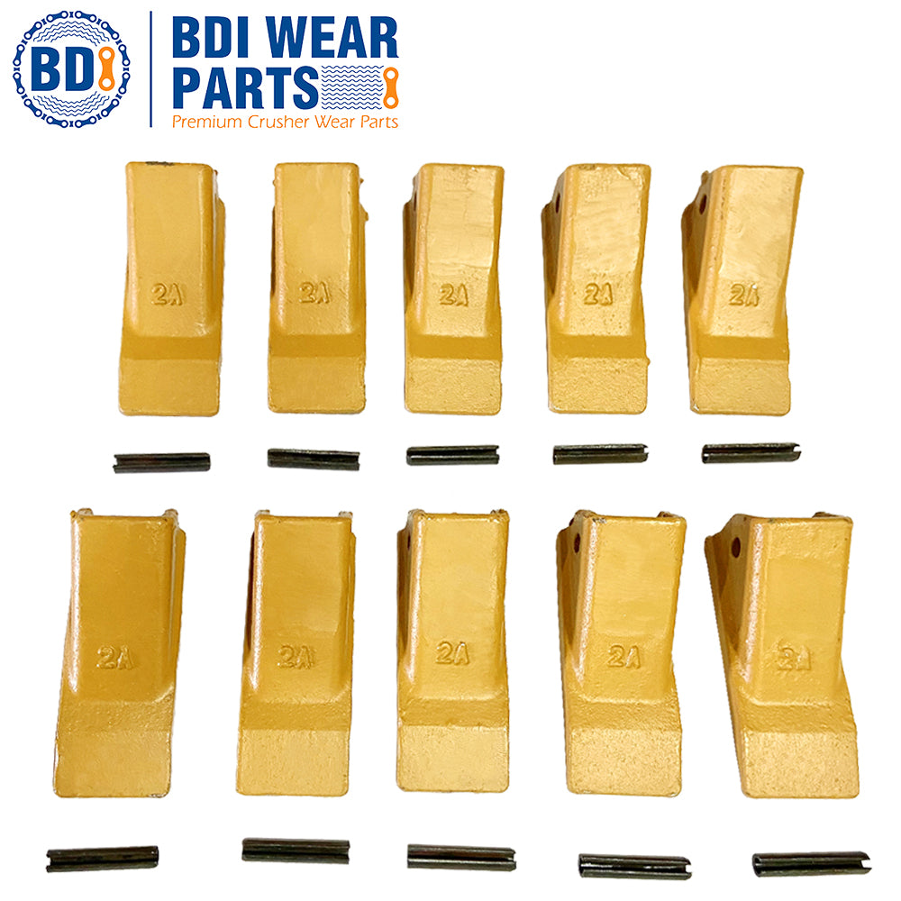 BDI Wear Parts 2AH Original Fab Bucket Teeth 10 Pack with Pins Backhol