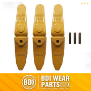 BDI Wear Parts Assembly 230X156 Backhoe Shank / X156T Bucket Teeth / P156 Flex Pin Bobcat Skid Steer Caterpillar Style for Mini Excavator - 3 Set