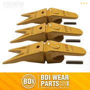 BDI Wear Parts Assembly 230X156 Backhoe Shank / X156WTL Bucket Teeth / P156 Roll Pins Bobcat Skid Steer Caterpillar Style for Mini Excavator - 3 Set