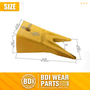BDI Wear Parts X156WTL Twin Tiger Hensley Style Bucket Teeth with P156 Flex Pins - 10 Pack