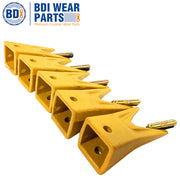 BDI Wear Parts X156WTL Twin Tiger Hensley Style Bucket Teeth 5 Pack with Flex Pins Weld On Adapter