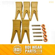 BDI Wear Parts 1U3252WTL Tractor Bucket Teeth Bucket Rock Tooth Backhoe/Loader Bucket Dirt Teeth/Tooth for Cat J250 Excavator - 5Pack