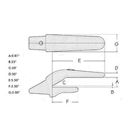 BDI Wear Parts 3 Pack Blue 552X156 Weld On Adapter for X156 Hensley Style Bucket Teeth