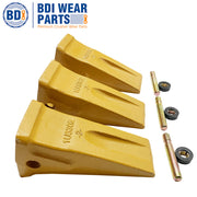 BDI Wear Parts 3 Pack 1U3302 Caterpillar Style J300 General Purpose Dirt Excavator Bucket Teeth Long Tip with Pins and Retainers