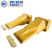 BDI Wear Parts V39SYL 1/2/5 Pack Bucket Teeth Esco Style Plus V39PN Flex Pins Dirt Bucket Teeth Fits Mini Excavator (2 Pack)