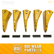 BDI Wear Parts 230ST Bucket Teeth 23 230 Series with TF23P Flex Pins for Mini Excavator Bucket Tooth - 5 Pack