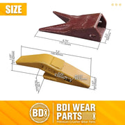 BDI Wear Parts Assembly U43792 Bucket Tooth Adapter +23 23WTL Bucket Teeth with TF23P Flex Pins/Weld on Bucket Teeth Compatible with Hensley Excavator - 7 Set