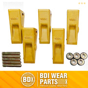 5 - CAT Style Backhoe/Loader Bucket Dirt Teeth w pins & retainers - 1U3252