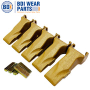 BDI Wear Parts 5 Pack V17SYL Esco Style Dirt Bucket Teeth with V17PN Set Series Digging Tooth for Excavator Backhoe Loader