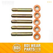 BDI Wear Parts Bucket Teeth Pins 8E6358 and 8E6359 Retainers Fits Cat J350 Caterpillar Style 1U3351 1U3352 Series Tooth - 5 PK