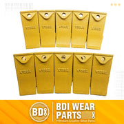 BDI Wear Parts X156S Backhoe Bucket Teeth with Pins for Skid Steer and Mini Excavator Buckets -10 Pack