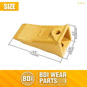 X156 Dirt Teeth Hensley Style Bucket Teeth/Tooth with P156 Roll Pins - 1 Pack