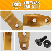 BDI Wear Parts 132-4720 1324720 Bucket Teeth for Caterpillar Aftermarket Teeth fit Skidsteer CAT Loaders Excavators w/Bolts and Nuts - 8PK
