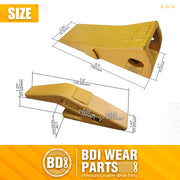 BDI Wear Parts Assembly U43792 Bucket Tooth Adapter, 230S Bucket Teeth with TF23P Flex Pins Weld on Bucket Teeth for 23 & 230 Series Skid Steer Loaders and Excavators- 7PK
