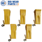BDI Wear Parts 1U3302 CAT Caterpillar Style 5 Pack Long Tip Bucket Teeth with Pins and Retainers