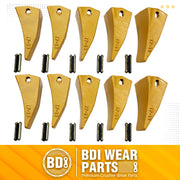 BDI Wear Parts TF23D D23P 10 Pack Bucket Teeth Claw Backhole Long Flexpins for Deere Case