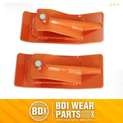2PCS Tractor Bucket Protector Heavy Duty Steel Snow Plow Attachments Skid Edge Protector Turf Tamer Skid Protector with Lock Nuts and Bolts - Orange