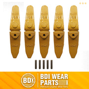 BDI Wear Parts Assembly 230X156 Backhoe Shank / X156T Bucket Teeth / P156 Flex Pin Bobcat Skid Steer Caterpillar Style for Mini Excavator - 5 Set
