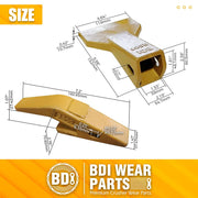 BDI Wear Parts Assembly U43792 Bucket Tooth Adapter +230 Series 230F Bucket Teeth with TF23P Flex Pin/Weld on Bucket Teeth Compatible with Hensley Excavator - 1 Set