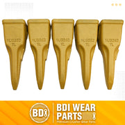 BDI Wear Parts 1U3252TL Backhoe Bucket Teeth (5 Pack) Caterpillars J250 with Pins for Mini Excavator Buckets