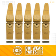 BDI Wear Parts Assembly Adapter 552X156 Bolt On Shank / X156 Bucket Teeth / P156 Flex Pin for Bobcat Skid Steer Caterpillar Hensley Style Mini Excavator - 5 Set
