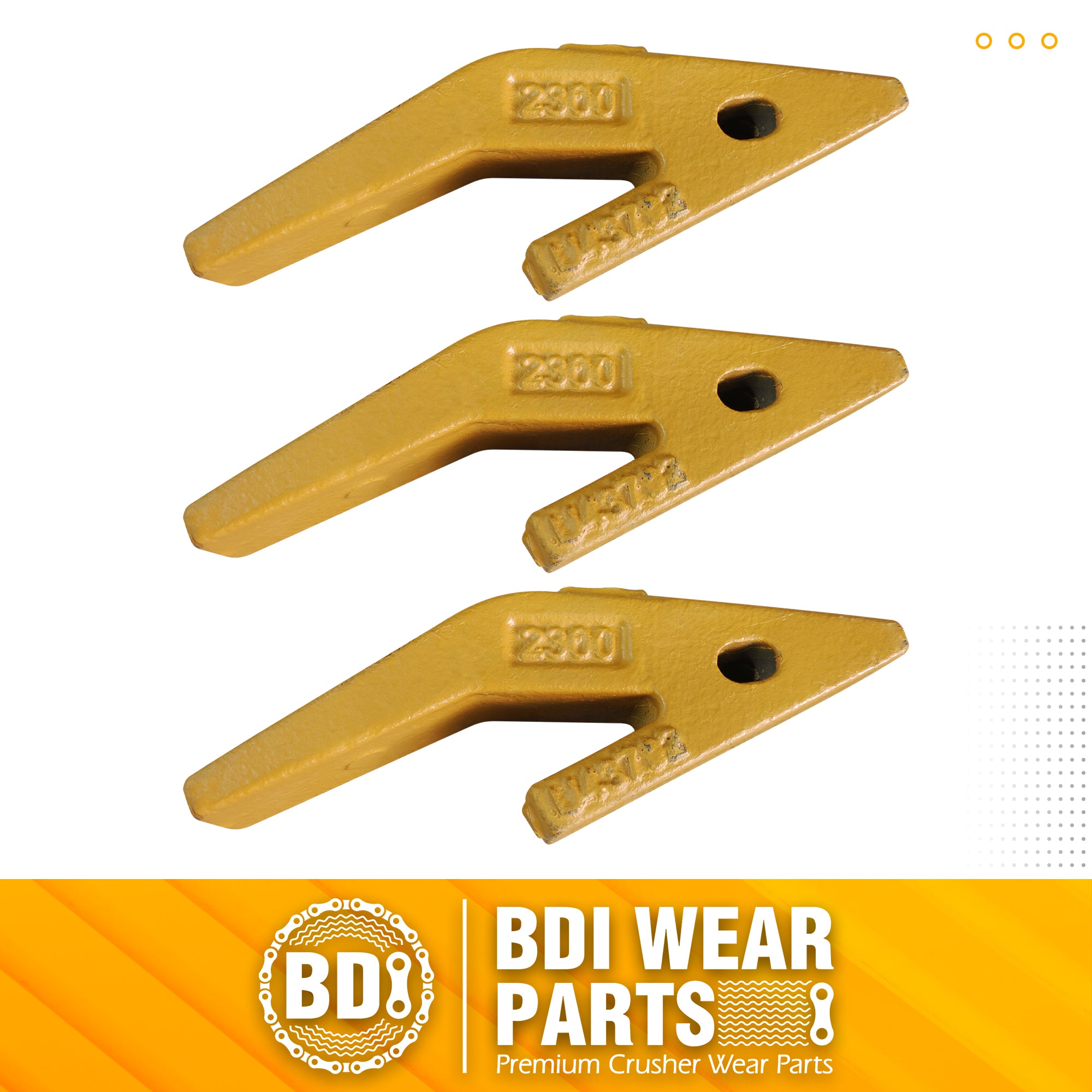 BDI Wear Parts Assembly U43792 Bucket Tooth Adapter +23 230 Bucket Teeth with TF23P Flex Pins Weld on Bucket Teeth for 23 & 230 Series Skid Steer loaders and excavators- 3 PK